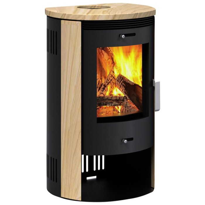 ACCENTE Kaminofen Nyborg 3.0, Sandstein, 7,5 kW – schwarz/sandstein